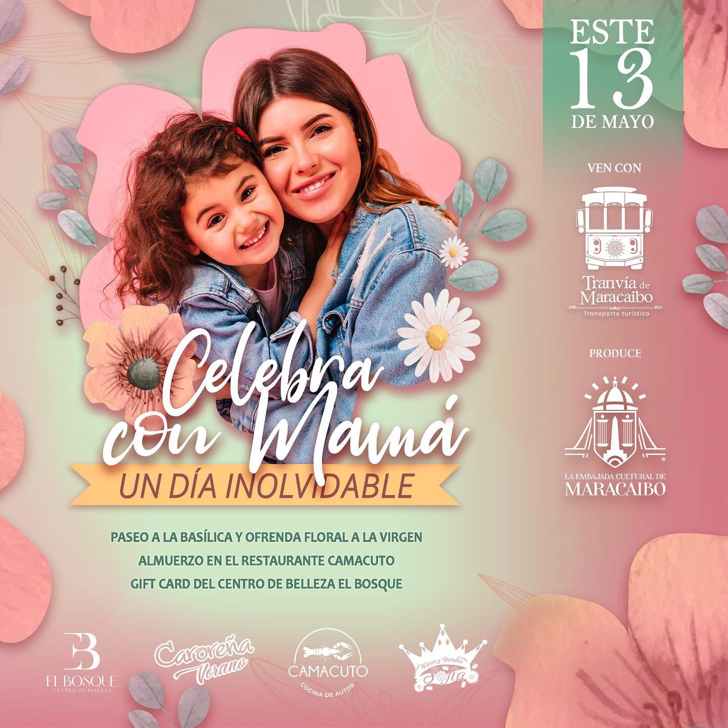 Este Sábado 13 de Mayo de 2023 celebra con nosotros el Día de la Madre👩🏻🌸 y acompáñanos juntos a @mcbotranvia a dar una ofrenda floral a la Virgen Chinita en la Basílica con @floresydetallesofia🌹, después de esto almorzaremos en @camacuto🥘 un delicioso plato (pescado, o pollo o carne con puré de papas y vegetales salteados) brindaremos con @carorenave 🍷 y cerraremos con un regalo para cada mamá asistente en el @centrodebellezaelbosque 💇🏻♀️el cual podrán programar su cita para disfrutar de: realización de Manos o Masaje Relajante o Rehabilitación Capilar Vegana.
Acompañadas siempre de la mejor atención🌹
Valor: 30$
Salida: Sedel del Tranvía de Maracaibo.
Hora: 10:00 AM
Para más información no olvides contactarnos vía mensajería directa📩